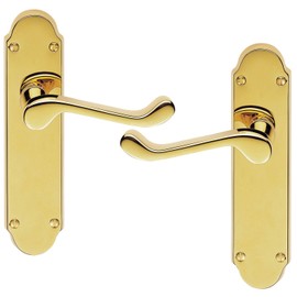 Carlisle Brass - Oakley Scroll Door Handles Lever Latch Set for Interior Doors 170x42mm Plate (Polished Brass)