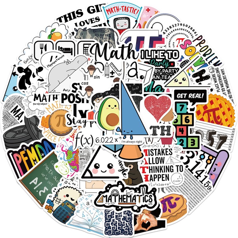 50 PCS Math Stickers Bulk for Teens Adults Students Teacher