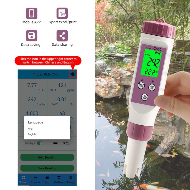BLE C600 Digital Meter and Water Test Kit, Water Quality