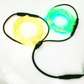 DZYDZR DC 12 V Cable Splitter 5.5 x 2.1 mm Hollow Plug Socket 22AWG Copper Wire 1 Female to 2 Male Y-Cable DC Pack of 3