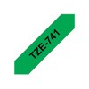 Brother Laminated Tape Black on Green, 18 mm (TZe741)