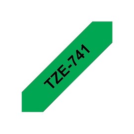 Brother Laminated Tape Black on Green, 18 mm (TZe741)