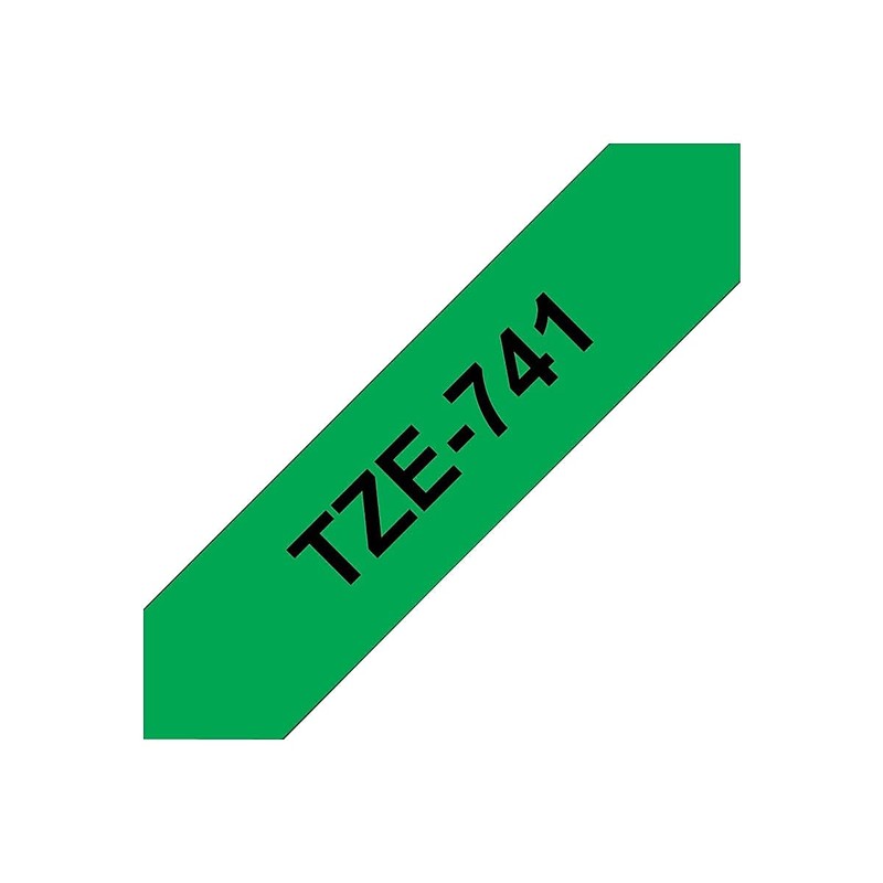 Brother Laminated Tape Black on Green, 18 mm (TZe741)