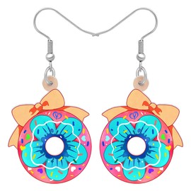Cute Valentines Day Gifts Donuts Earrings Dangle Jewelry for Women Lovers Charm By DOWAY, enamel, No Gemstone