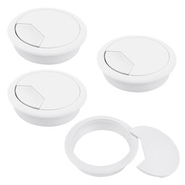 Desenda 4 PCS Desk Cable Wire Grommet Table Cable Grommet Desk Cable Hole Cover Plastic Desk Grommet for Organize Office and Home Table Cable (White)