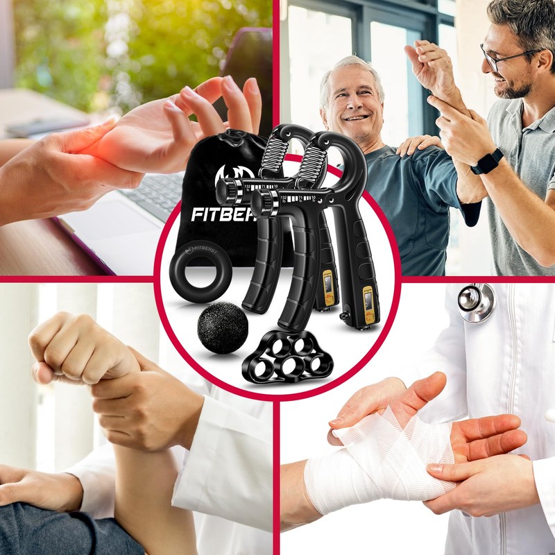 FitBeast Hand Grip Strengthener Workout Kit (5 Pack) - 2