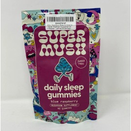 SuperMush Daily Sleep Mushroom Vegan Supplement Gummies - 60ct/30 Servings Blue