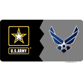 Army/Air Force House Divided Photo License Plate