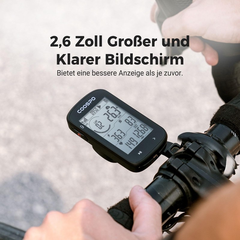 COOPSO CS300 Wireless Bicycle Computer GPS Speedometer with 2.6 Inch