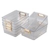 Quickquick 6 Packs Clear Plastic Pantry Organizer Bins, Clear Plastic