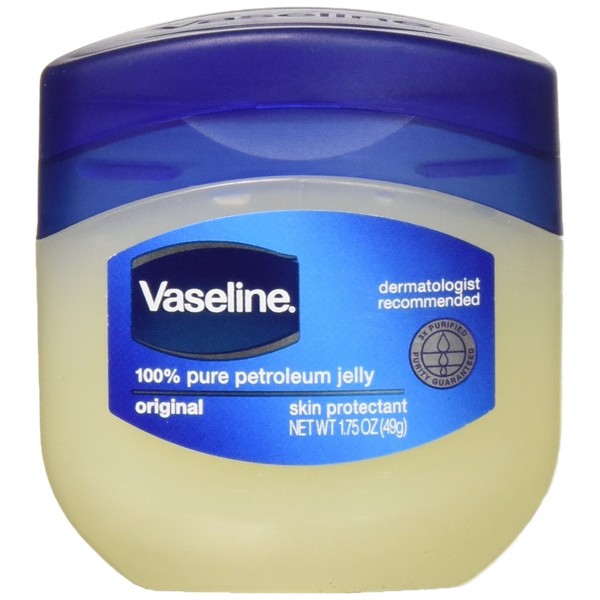 Vaseline 100% Pure Petroleum Jelly Original Skin Protectant, 1.75 OZ Travel Size (Pack of 3)