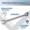 DAKCOS Fixed Head Ratchet Spanner 15mm Ratcheting Combination Wrench Chrome