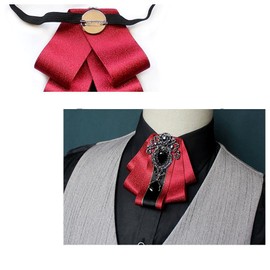 Chamvino all-match fashion Collar brooch groom prformance host wedding stage dress suit adjustable Diamond-encrusted bow tie brooch（Dark blue）