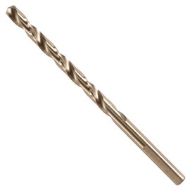 BOSCH CO2139B 1-Piece 3/16 In. x 3-1/2 In. Cobalt M42 Metal Drill Bit with Three-Flat Shank for Drilling Applications in Stainless Steel, Cast Iron, Titanium, Light-Gauge Metal, Aluminum