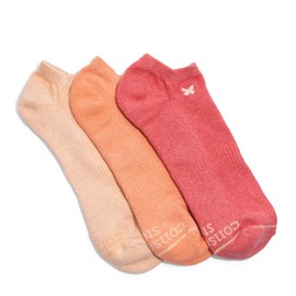 Conscious Step Men's Fair Trade Organic Cotton Ankle Socks | 3 Pack Orange Socks Size US Mens 5-9 | Every Pair Helps Support our Humanitarian Partners
