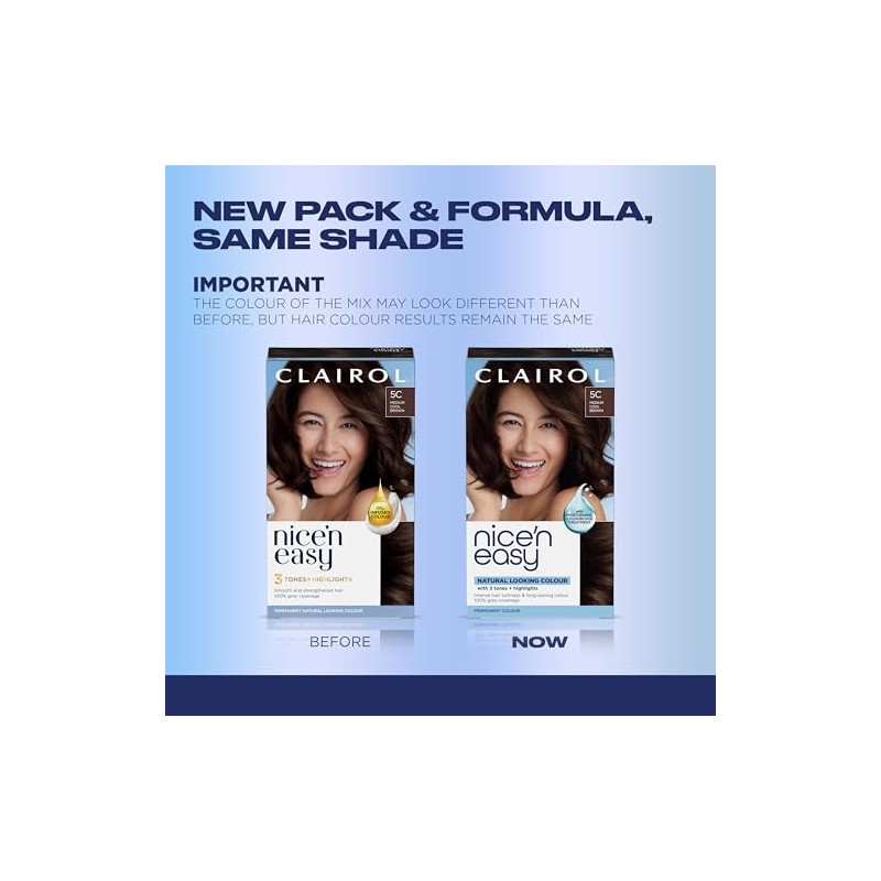 Clairol Nice 'N Easy Permanent Hair Color, 5C Medium Cool