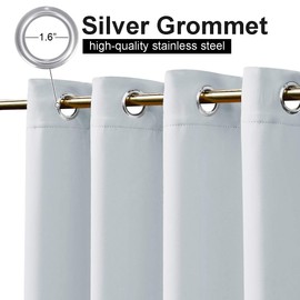 NICETOWN Greyish White Privacy Outdoor Curtain for Patio, Waterproof Thermal Insulated Room Darkening Top and Bottom Rustproof Grommets, Windbreak Drape for Porch, 1 Pack, W52 x L108 inches