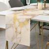 Table Runner Linen Table Runner Spring Abstract Art Beige Marble