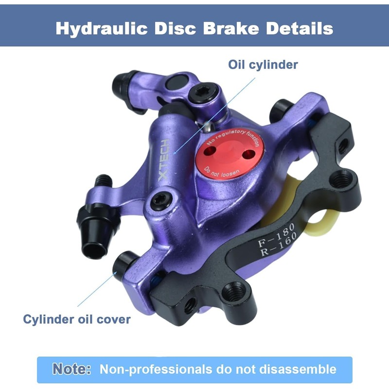 Mgoodoo MTB Hydraulic Disc Brake Set, Bicycle Disc Brake Sets