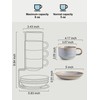 Gomakren 6 Ounce Cappuccino Cups with Saucers and Metal Stand,