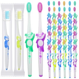 Toothbrush for Kids Individually Wrapped Soft Disposable Toothbrush Bulk Panda Manual Toothbrushes Travel Childrens Toothbrush with Bristle and Rubber Handle for School Daycare Oral Hygiene (300 Pcs)