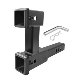 munirater Trailer Hitch Receiver Extender Replacement for 2 Inch Receiver 7.5 Inch Rise or Drop 2 Inch Solid Shank 10 Inch Length Extension Length