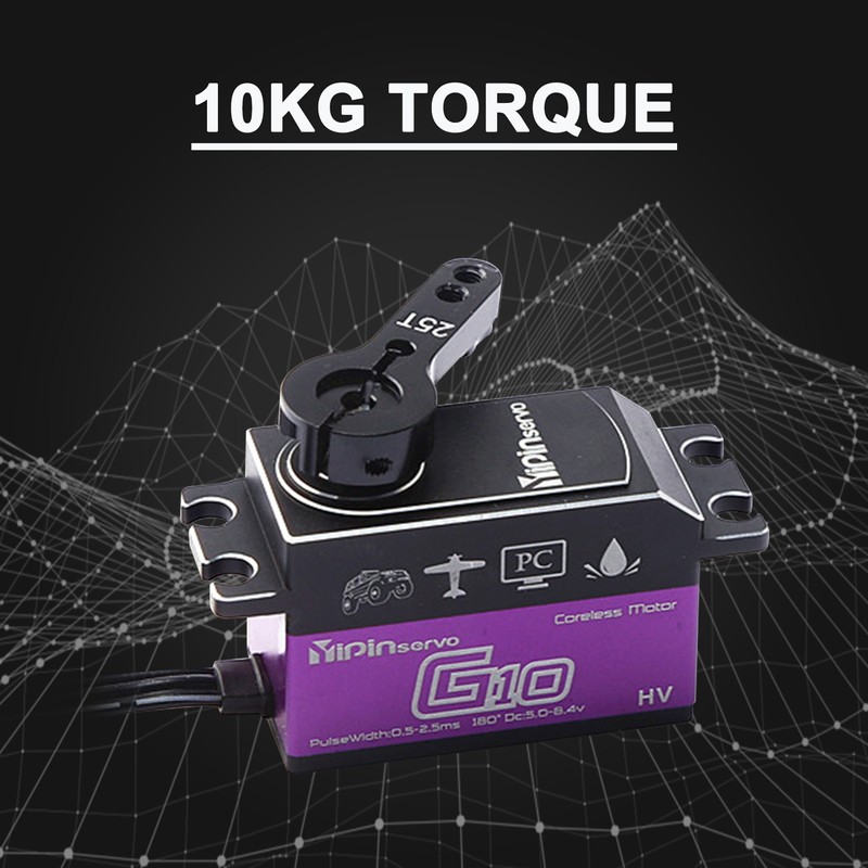 YIPINServo 10KG Digital Servo Metal Gear Servo Waterproof for 1/8