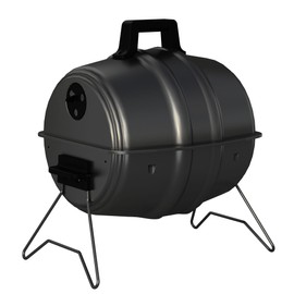 Americana Grills Keg A Que Charcoal BBQ Grill, Portable Outdoor Barbecue with Durable Powder Coated Hood and Bowl, 186 Square Inch Cooking Area, Black