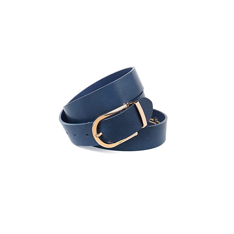 Anthoni Crown Women's Leather Belt, darkblue
