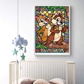 KoKoWill DIY 5D Diamond Painting Kit for Adults, Full Drill Square Crystal Rhinestone Embroidery Cross Stitch Art Craft Canvas,Squirrels,11.81 x 15.75 inch