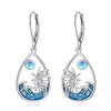 Coconut Palm Tree Ocean Waves Teardrop Moonstone Earrings for Women