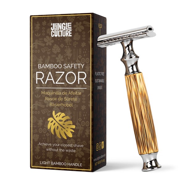 Jungle Culture® Bamboo Safety Razor for Men & Women •