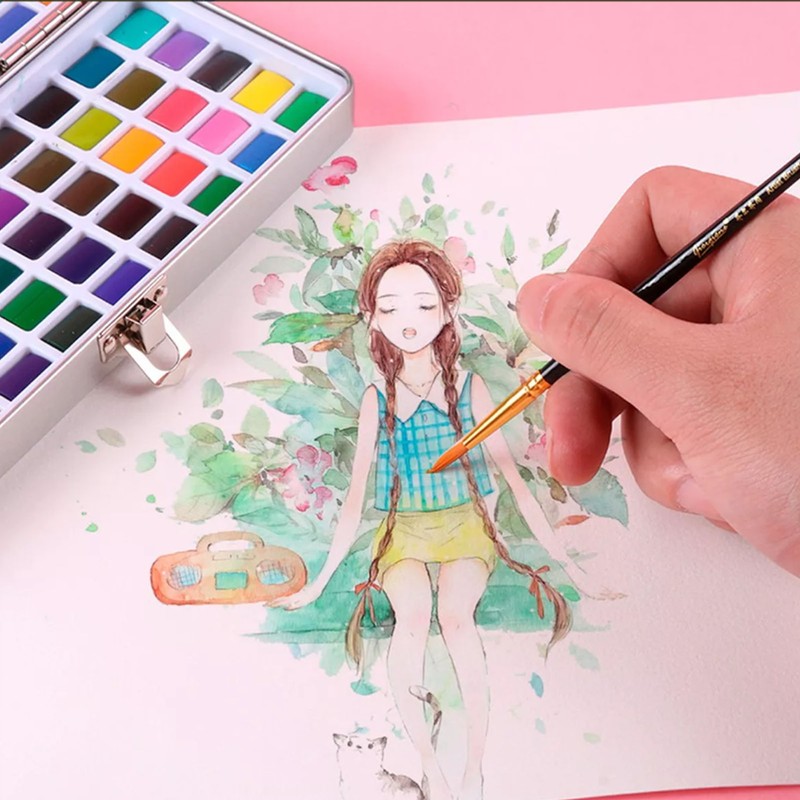 100 Colors Watercolor Paints Set High Transparency Pearlescent Solid Watercolor