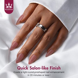 KQueenest Short Almond Tips, Pre- Colored Gel x Nail Tips, Natural Press on Nails Medium, Soft Gel Nails Tips, Neutral Fake Nails, No Need File Gel Tip Nails Acrylic Nail Extension 300 Pcs, Mauve