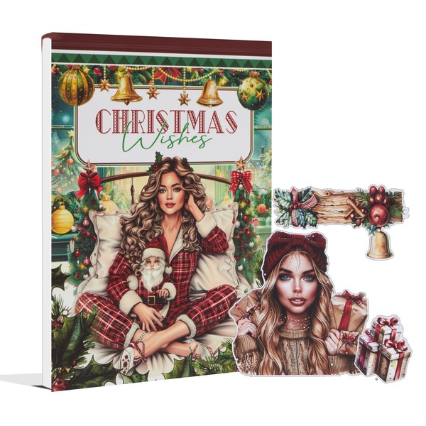 Dwetpzo Christmas Wishes Scrapbook Stickers for Journaling Supplies, Pre-Cut Xmas