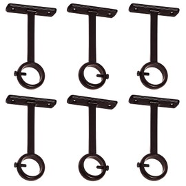 KXLife Ceiling Bracket for Curtain Rod, Curtain Rod Ceiling-Mount Bracket Heavy Duty(Set of 6, Bronze)