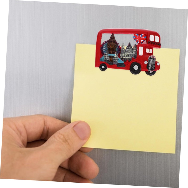 Ipetboom Cute Bus Shaped Refrigerator Magnet Creative Resin Fridge Decor