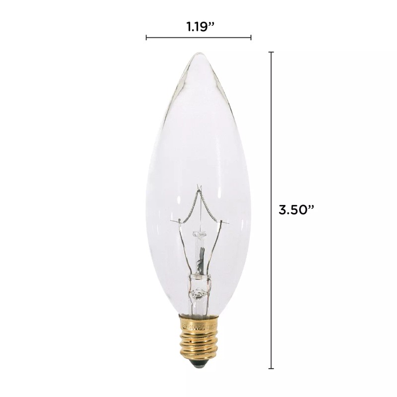 KOR (6 Pack) Clear Chandelier Bulbs 25W Watt European Base