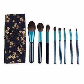 Ejoyous Brochas de Maquillaje Kit 8 Piezas, Juego de Brochas Cosméticas Brochas Sintéticas Súper Suaves para Maquillaje de Ojos Juego de Brochas para Sombra de Ojos con Bolsa de Almacenamiento Portátil Azul