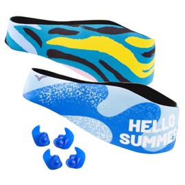 Lightening Swimming Headband for Babies, Toddlers, Kids, Adults - Designed to Help Prevent swimmer's Ears - Elastic Swim Hair Guard & Ear Guard - Keep Water Out, Hold Earplugs In Waterproof Band