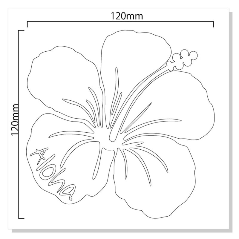 nc-smile Hawaiian Sticker Hibiscus Aloha (A, White)