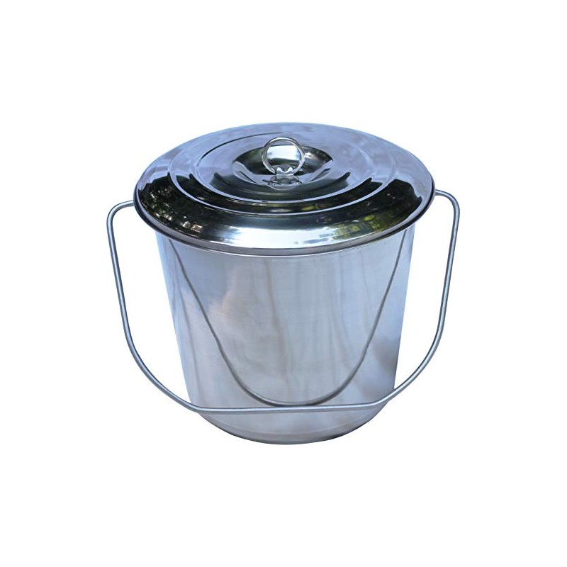 Stainless Steel Milk Pail Bucket, with Handle, and Open Lip