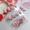 24Pcs Valentine’s Day French Tip Press on Nails Short Almond