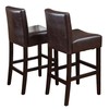 Christopher Knight Home Lopez Leather Bar Stools, 2-Pcs Set, Brown