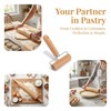 Large T-Shaped Rolling Pin, Wooden Dough Roller with Stainless Steel