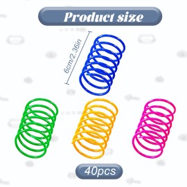 40 Pcs Colourful Cat Springs,Kitten Toys,Cat Spiral Toy,Durable Plastic Toys Springs for Bouncing Play Training Fun Gift