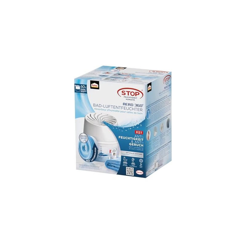 Pattex Aero 360° Dehumidifier for Bathroom, Room Dehumidifier for Effective
