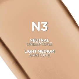L'Oreal Paris True Match Super-Blendable Foundation, Medium Coverage Liquid Foundation Makeup with SPF 17, N3, Light Medium, 1 Fl Oz