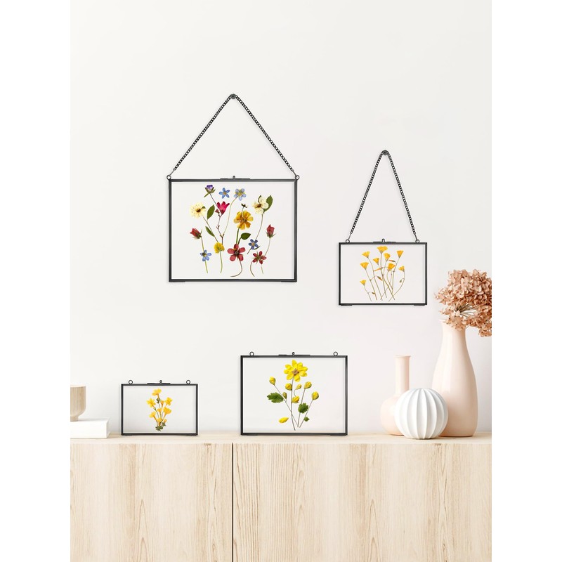 REDHUGO Hanging Pressed Flower Frame Handmade Double Glass Picture Frame