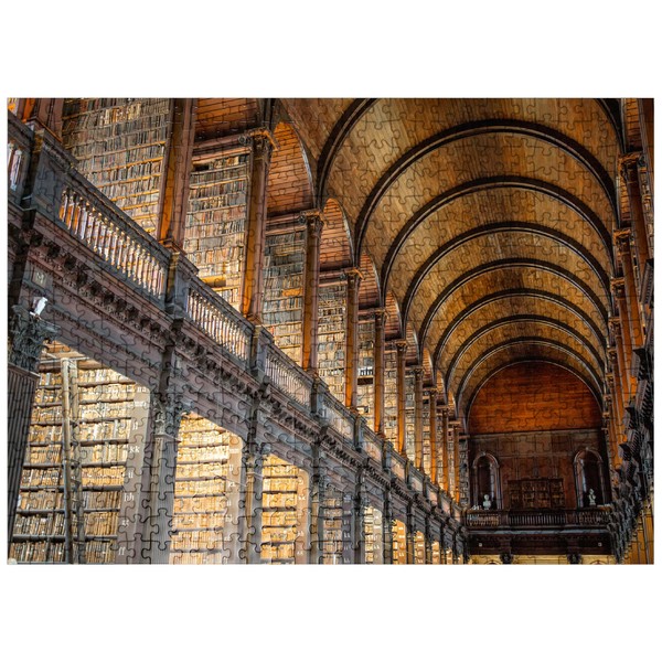 Books in The Long Room Library, Trinity College Dublin Ireland - Premium 500 Piece Jigsaw Puzzle for Adults